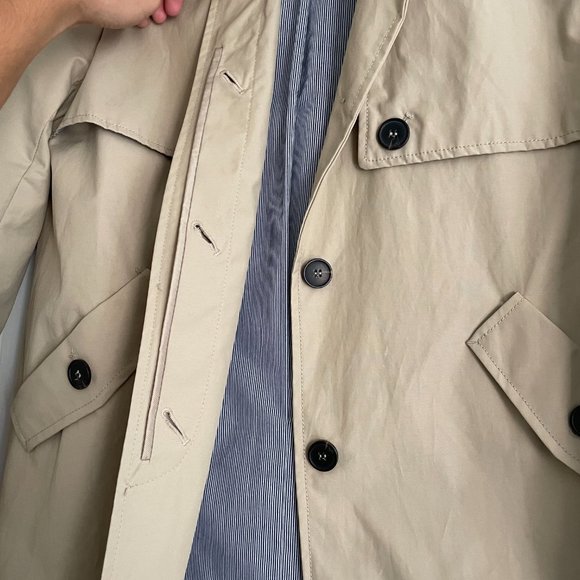 NWOT Zara Cream Water Repellent Parka Coat Trench - Picture 4 of 8